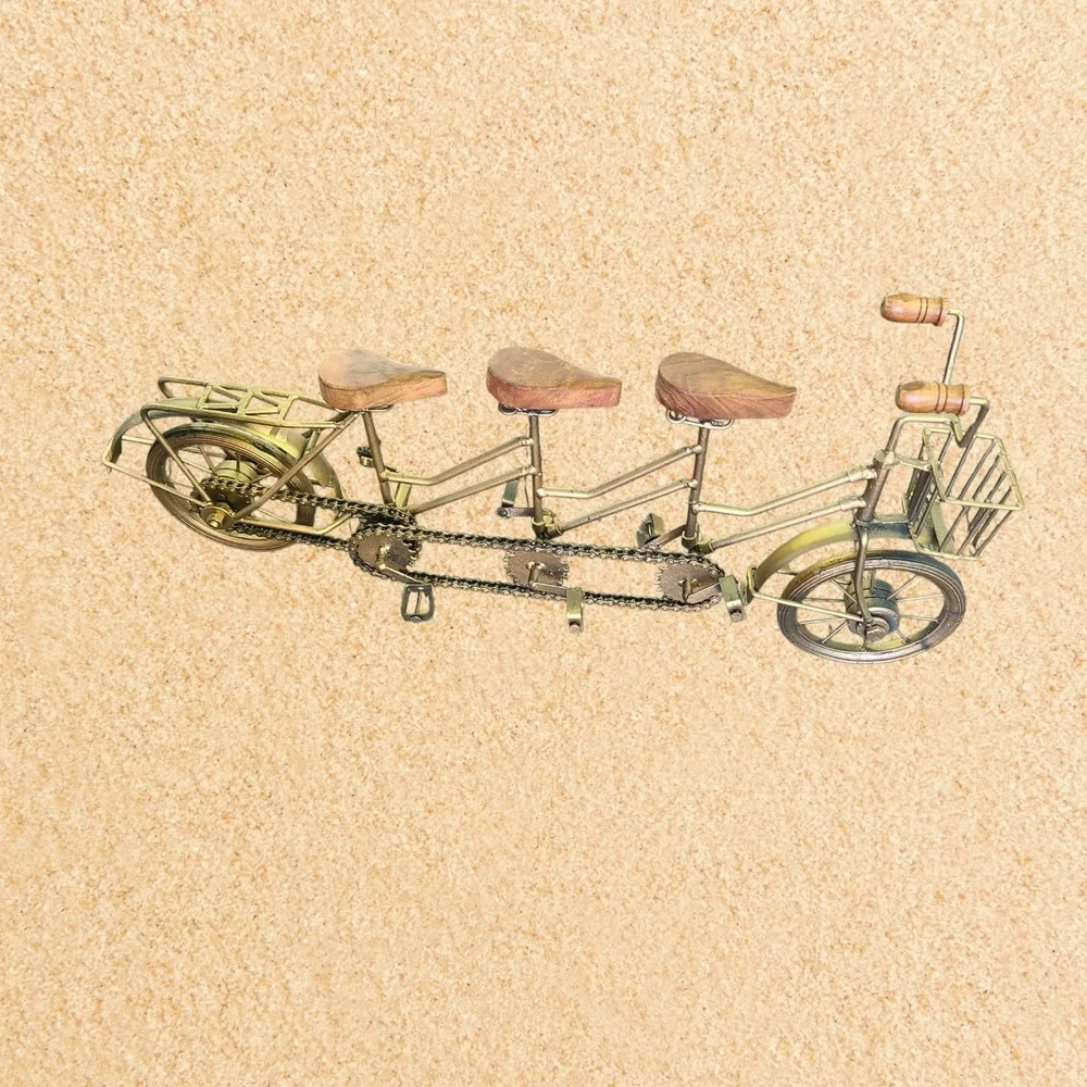 vintage-style metal bicycle model Multiple‎ Seats Charming Tandem Bicycle Decor